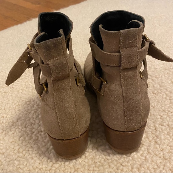 Saint Laurent taupe suede ankle boots size 38 - Picture 4 of 7